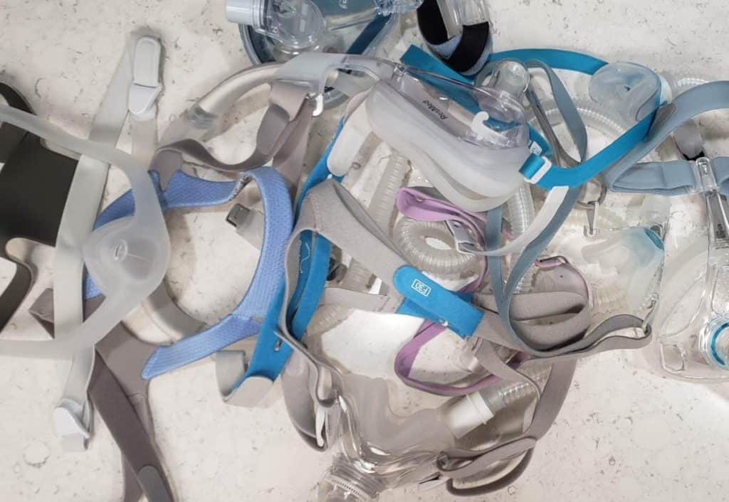 A bunch of cpap mask